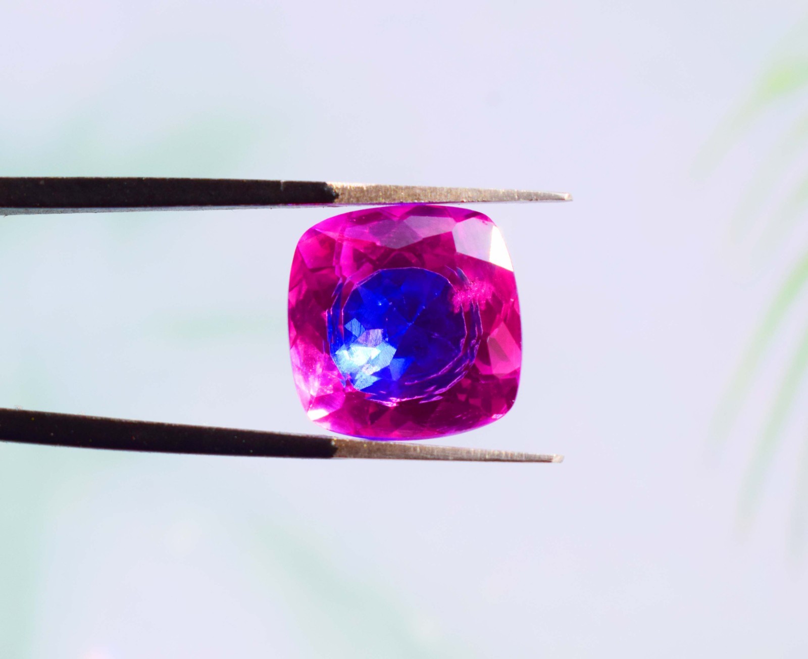 Natural Bicolor Pitambari Sapphire Gemstone 12Ct Cushion cut Loose Pitambari Gem