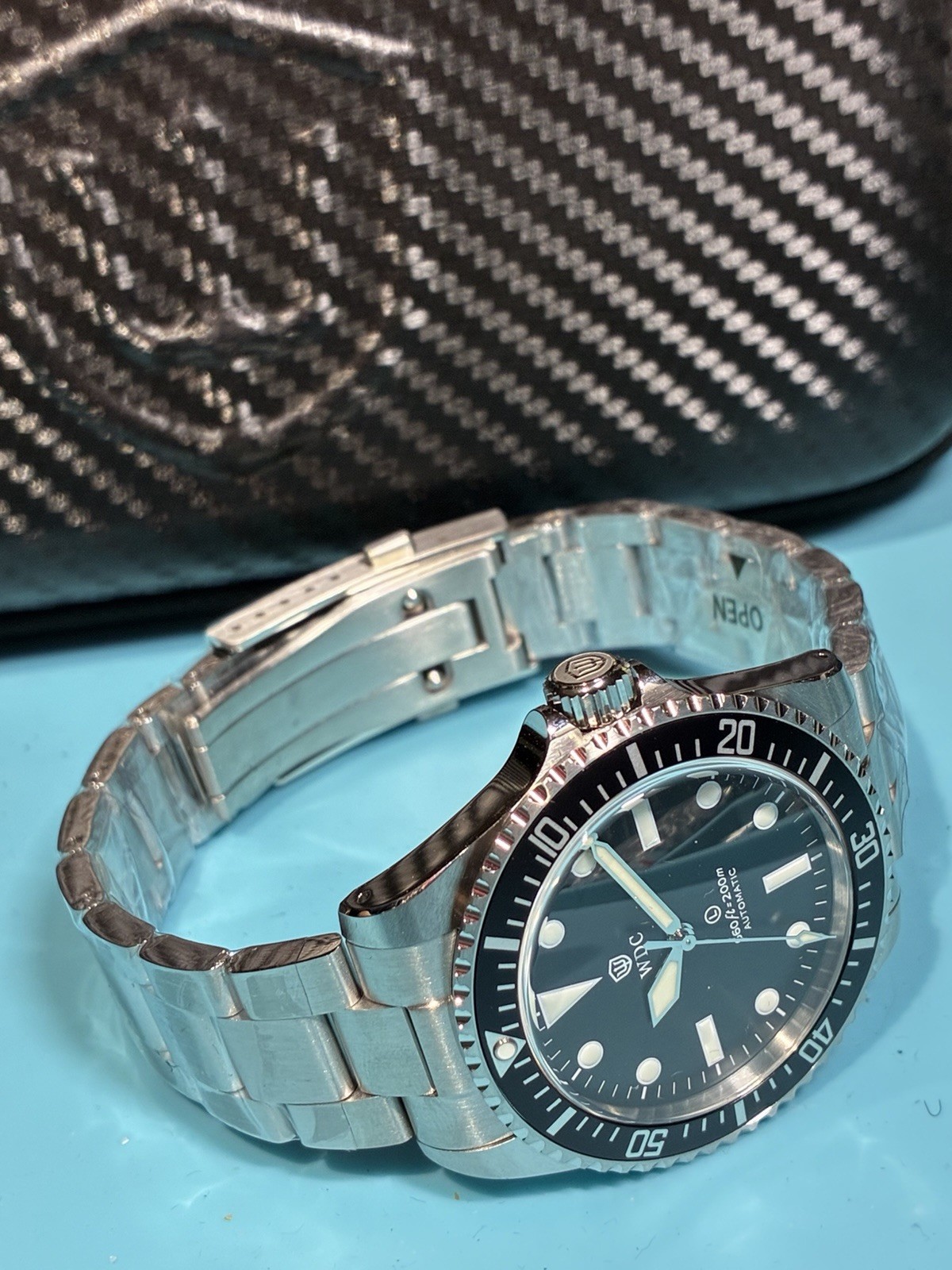 WATCHDIVES MILSPEC VINTAGE STYLE DIVER PT5000 HIGH BEAT AUTO SAPPHIRE STAINLESS