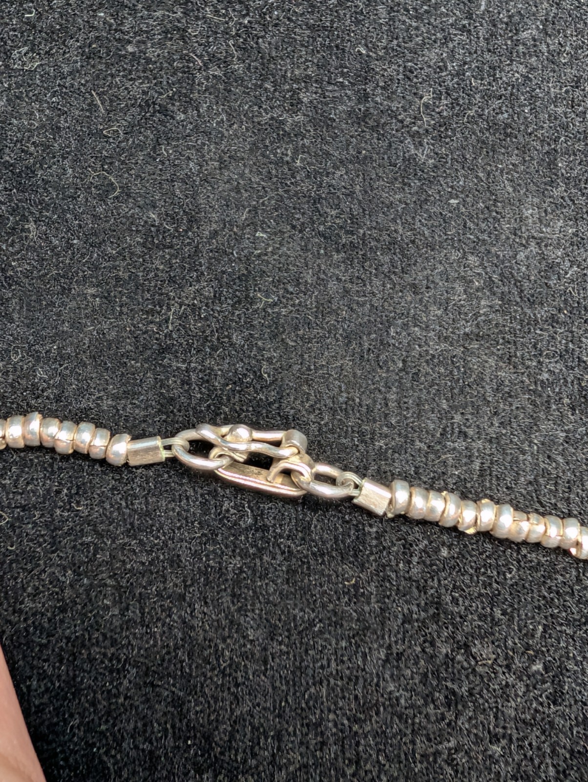 Moonstone Pendant With Sterling Silver Beaded Necklace