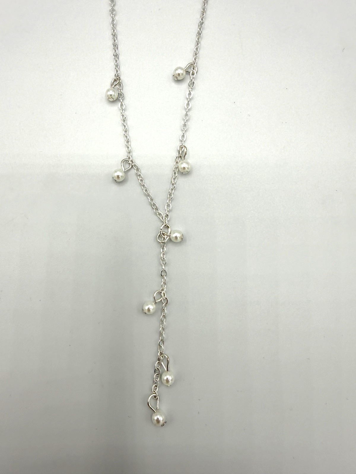 NEW JCPenney bijoux bar delicate drop chain silver necklace 16″ chain MSRP: $18