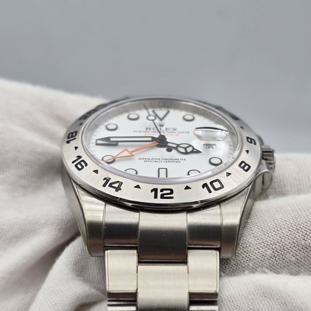 PAPERS 2019 Rolex Explorer II Stainless Steel White Orange 42mm Watch 216570 BOX