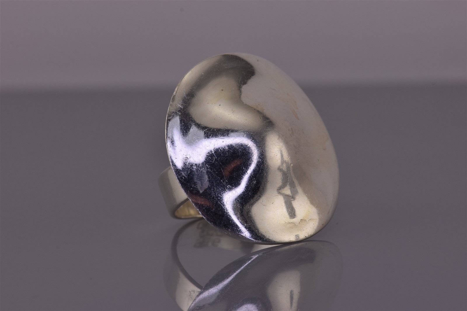 Dominque Dinouart DDD Sterling Silver 28mm Organic Disk Band Ring Mex 925 Sz: 7