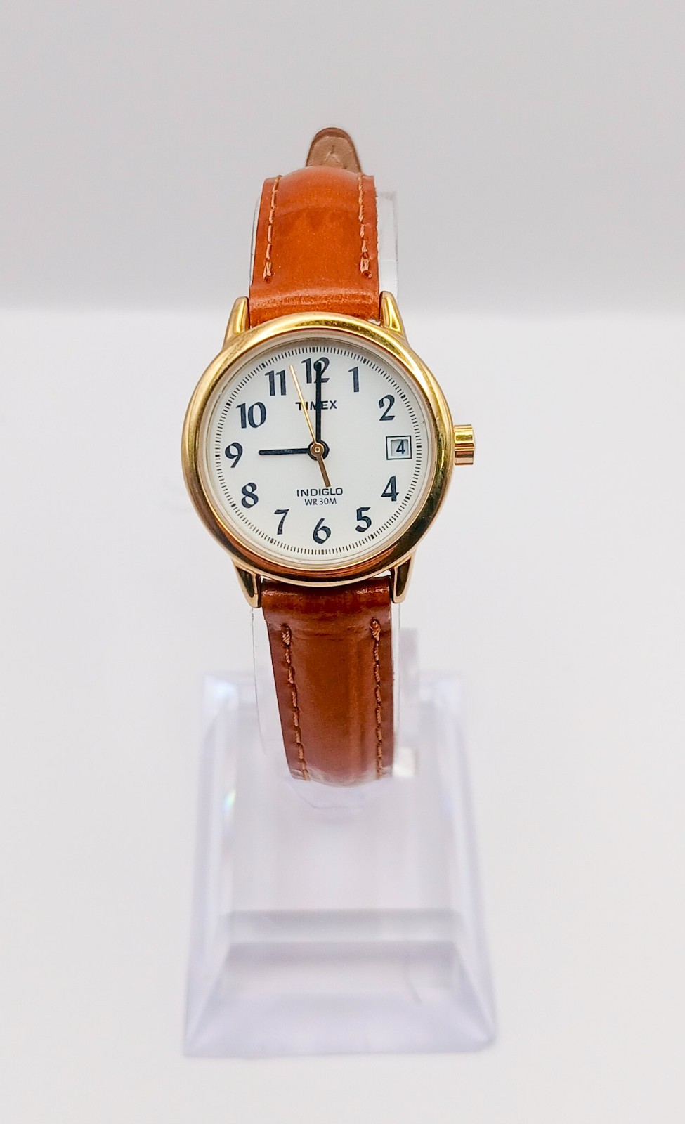 *New Battery*Timex Indiglo T2J761 7.25inch Genuine Leather Wrist Watch for Women