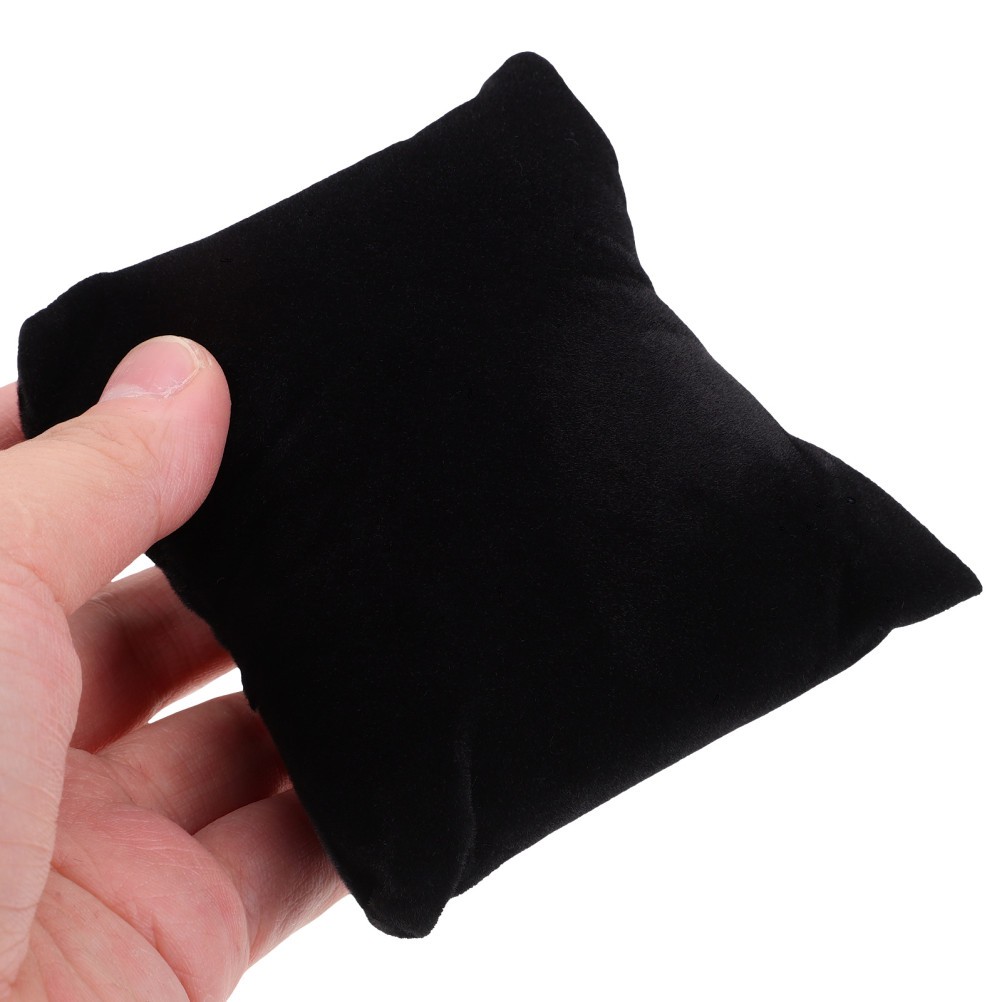 10Pcs Soft Velvet Watch Holder Pillows for Jewelry Display Black Cushions