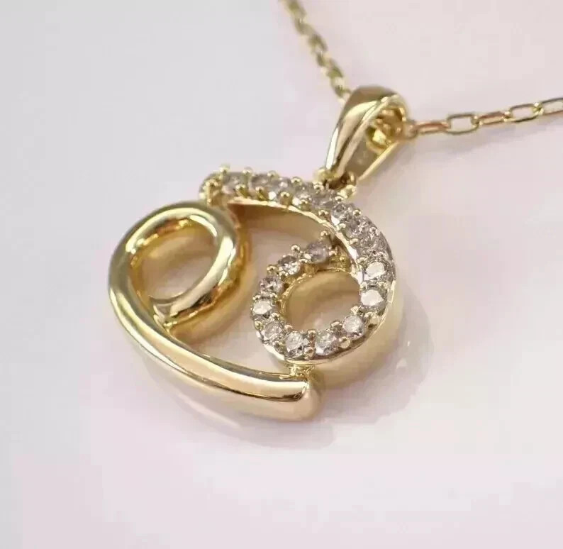 1.90Ct Round Real Moissanite Women’s Beauty Pendant 14K Yellow Gold Plated