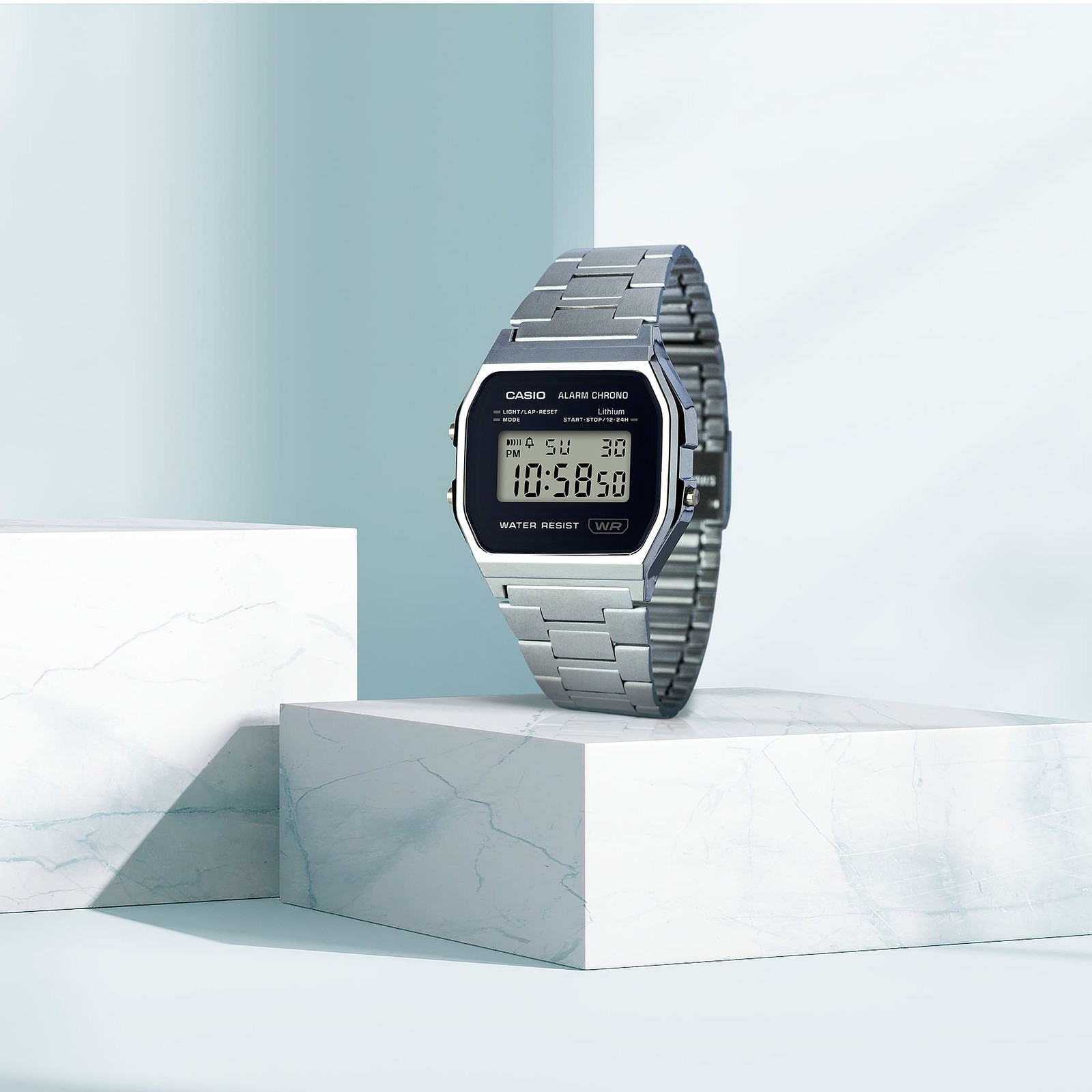 Unisex Wristwatch CASIO A-158WEA-1EF Digital Stainless Steel Black VINTAGE