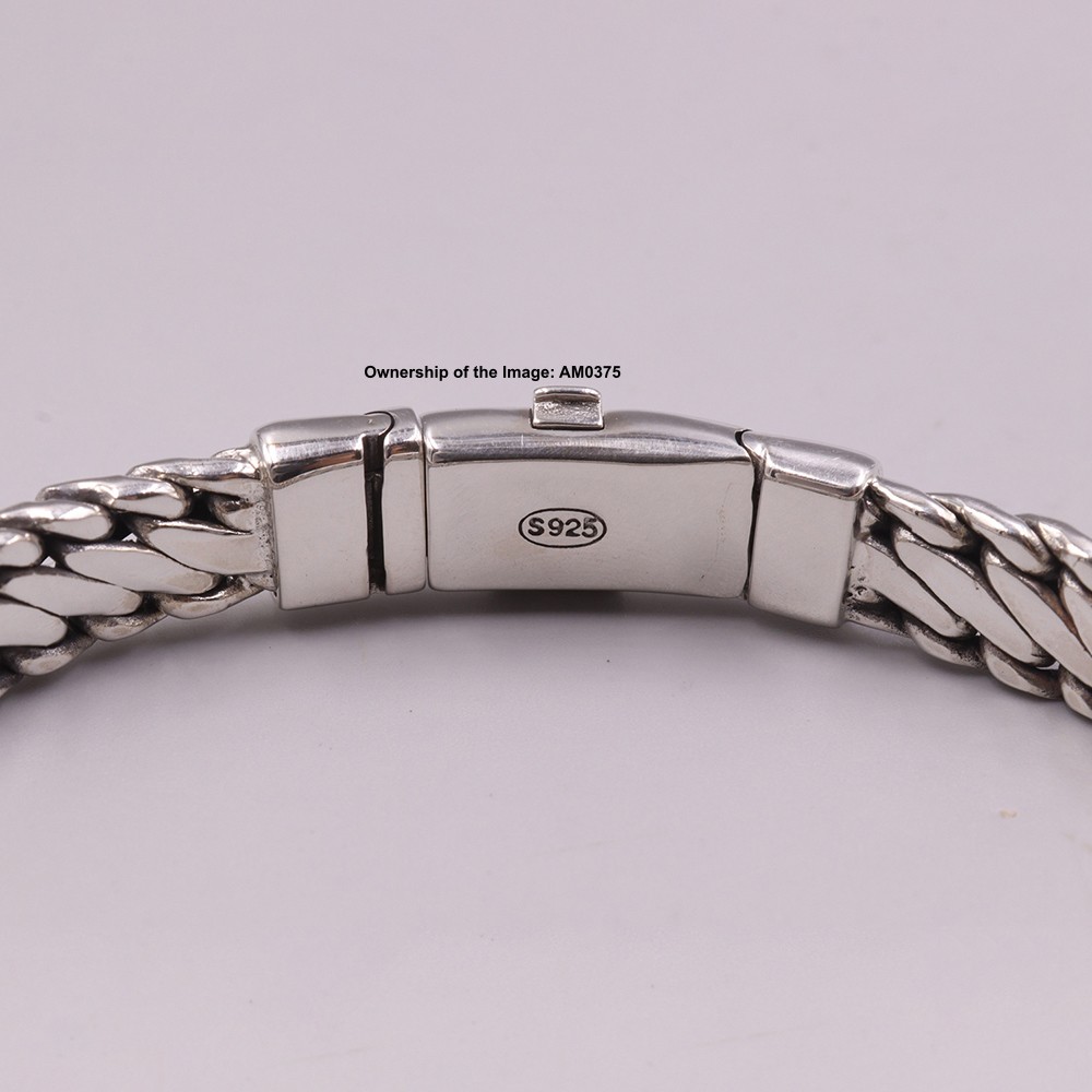 NEW Pure 925 Sterling Silver 10mm Curb Link Chain Men’s Bracelet 8.26inch 58-60G