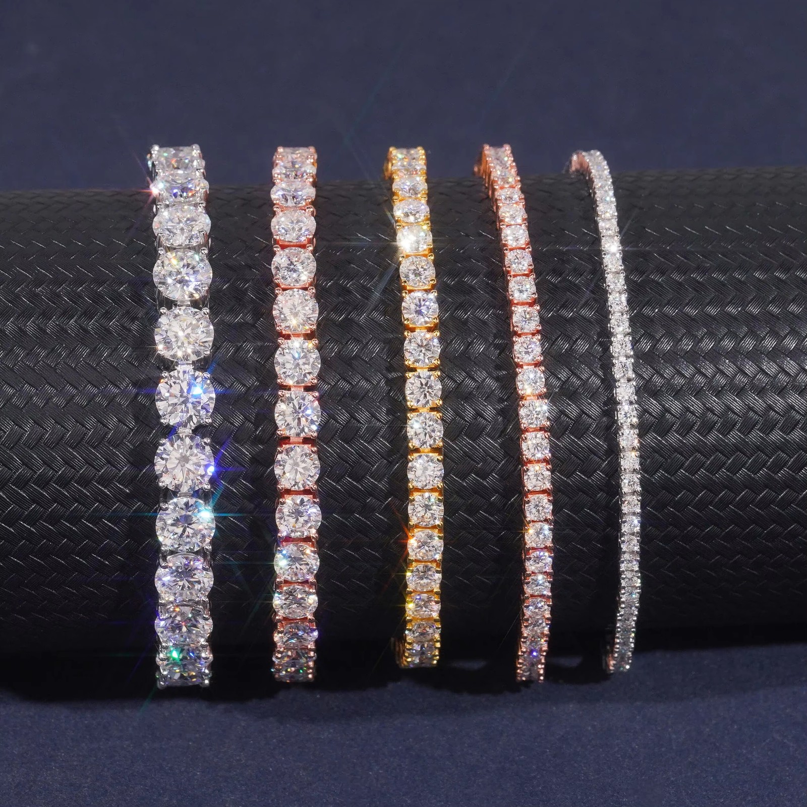 4mm D Color VVS1 Moissanite Tennis Chain Bracelet – 925 Sterling Silver 6-24″