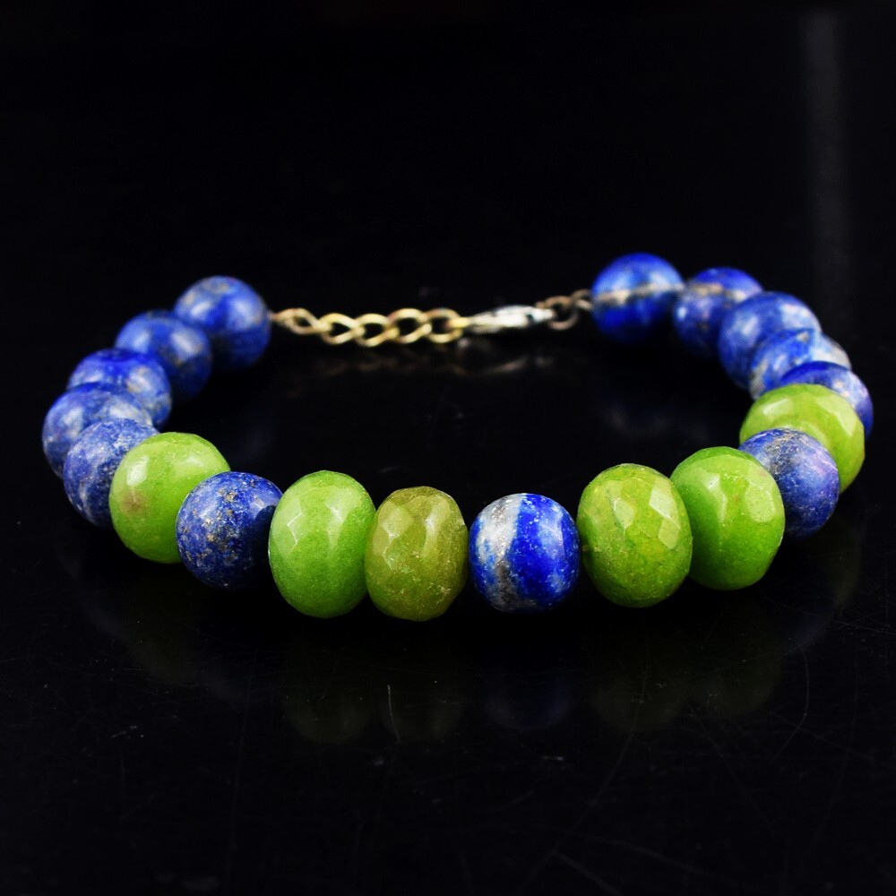Wonderful Lapis Lazuli & Green Garnet 157.00 Cts Beaded Bracelet VK 31 E569