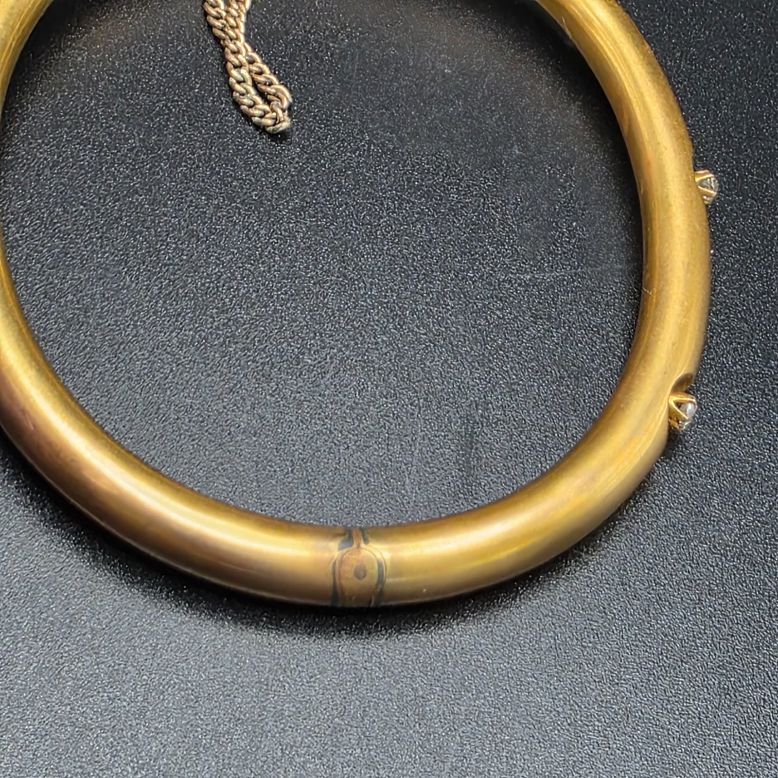 Antique Victorian 14K Gold Belcher Set Hinged Bangle Bracelet. Estate Find 7.69g