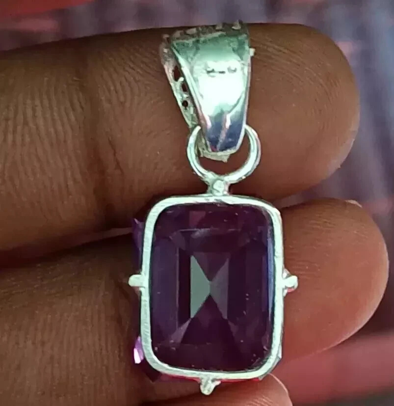Natural 26.60 CT+ Color Change Alexandrite Certified Gemstone Pendant 925 Silver