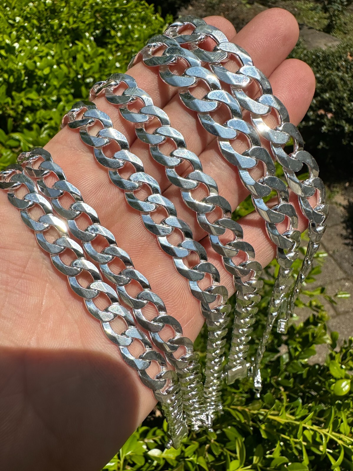 Curb Cuban Link Chain Necklace Bracelet Real 925 Sterling Silver Sleek Box Clasp