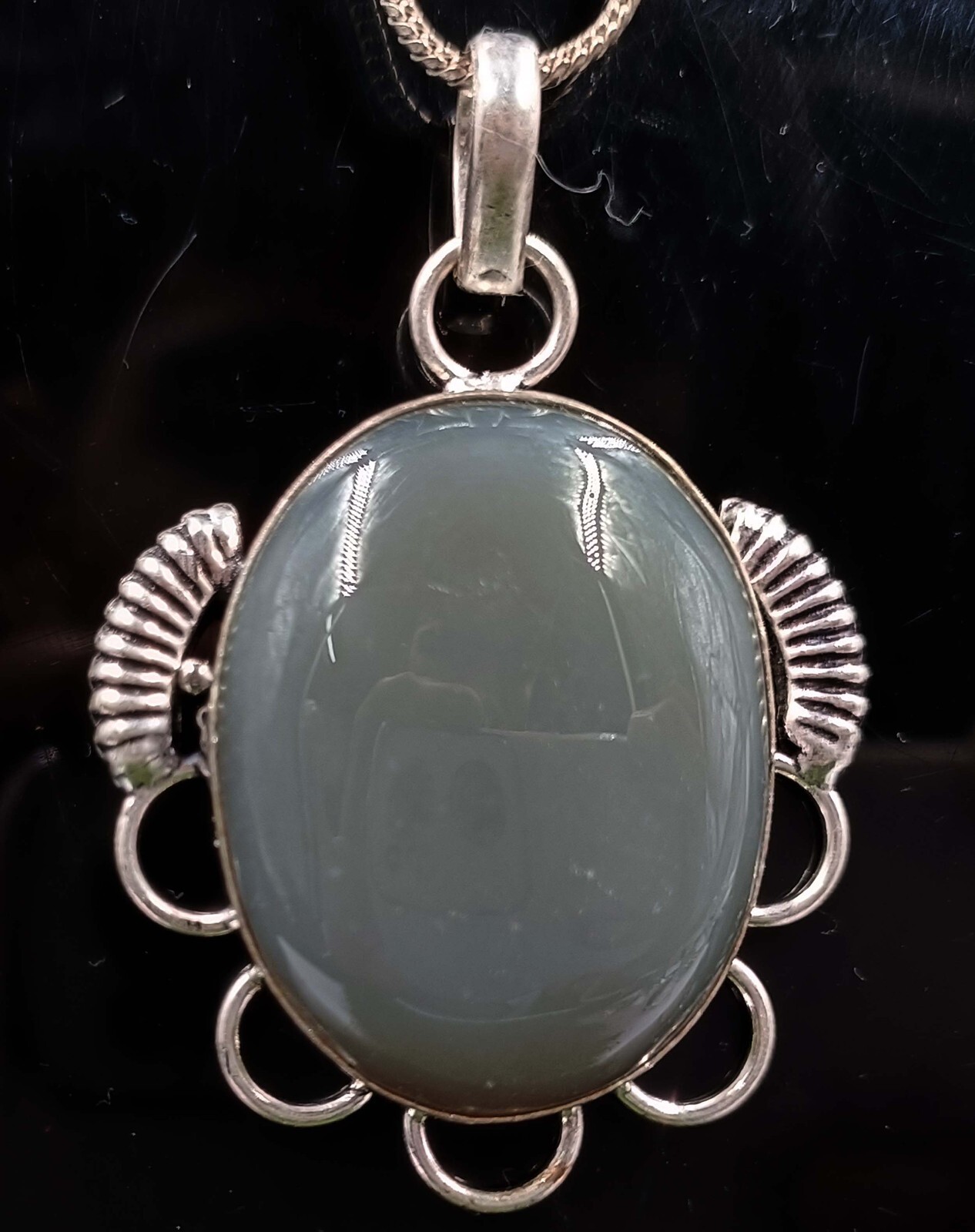 84.05 Ct Special Offer EGL Gray Onyx Oval Cut Pendant With Free Silver Chain SPC