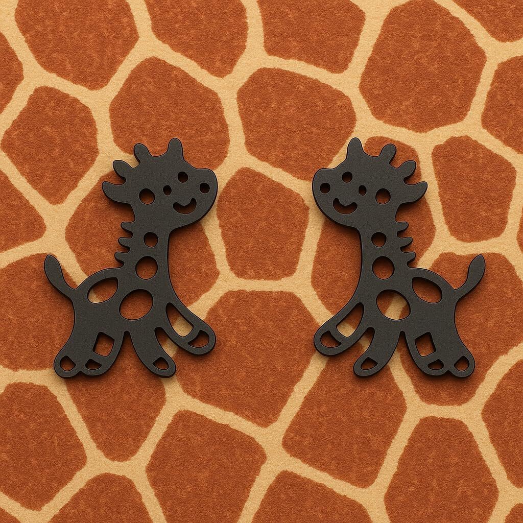SUPAC Giraffe Stud Earrings – Black, Silver, Rose Gold, Gold