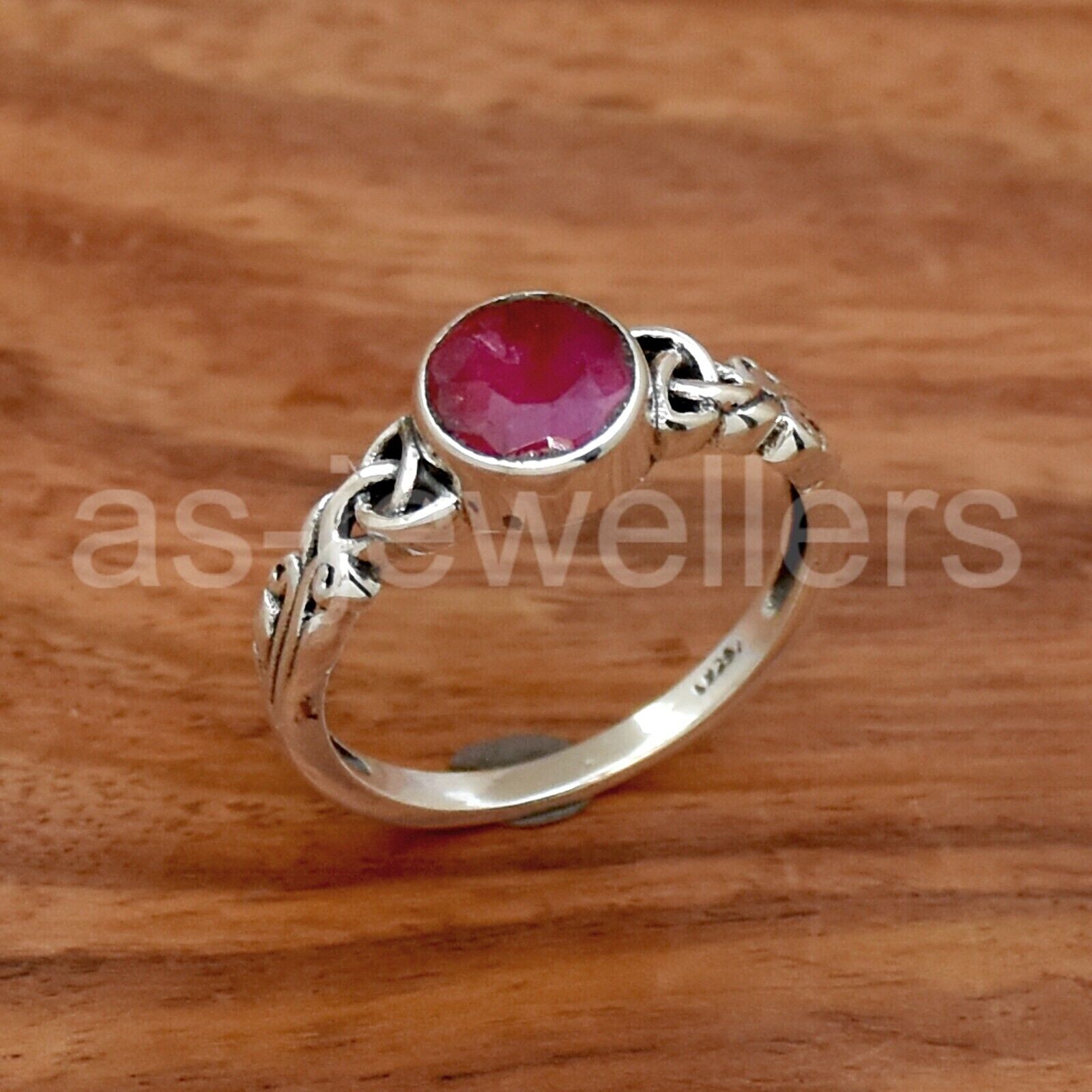 925 Sterling Silver, Ruby Gemstone Ring, Silver Jewelry, Dainty Silver Ring