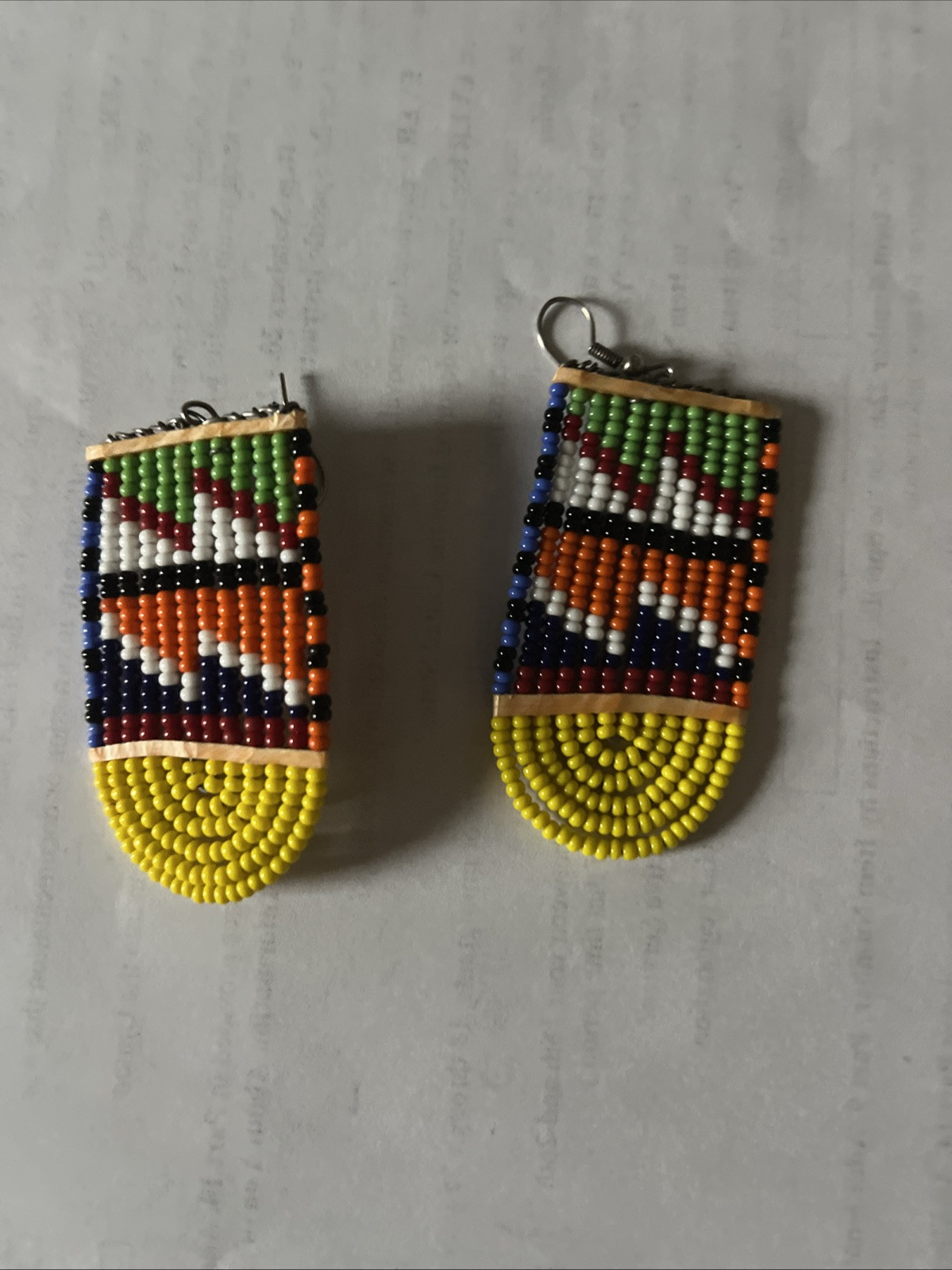 Maasai Kenya Handmade Beaded Pierced Earrings Lightweight