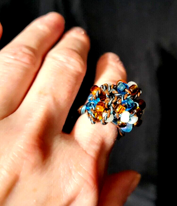 Size 7 Handmade Beaded Ring