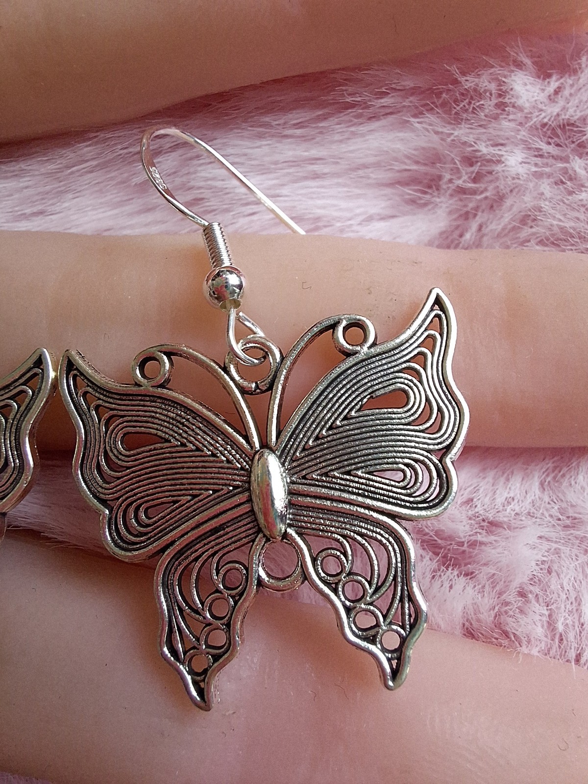 Silver Hook Earrings with Beautiful Butterfly Charm for Women Fashion Jewelry