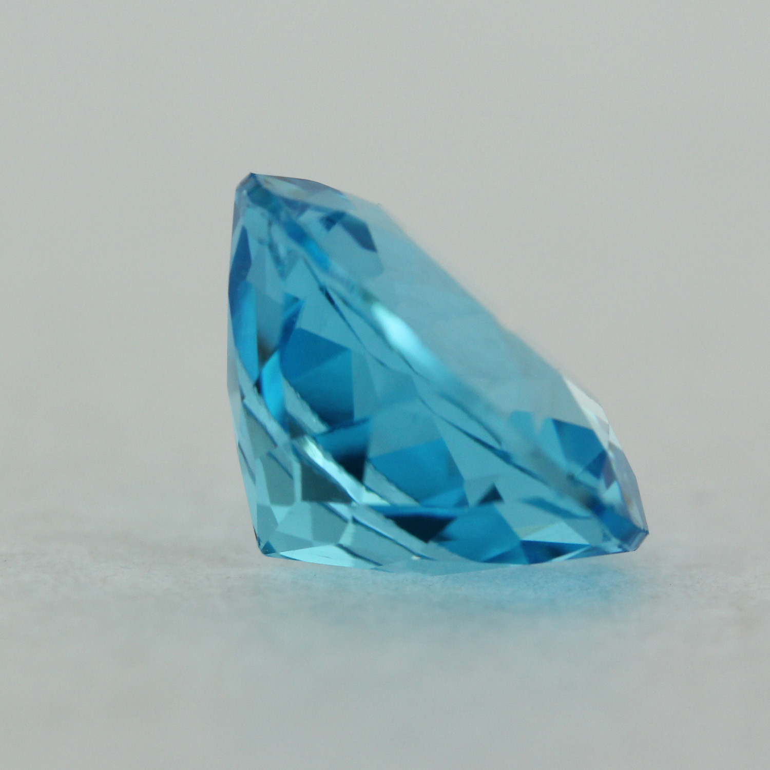 Loose Round Cut Genuine Natural Blue Topaz Stone Single November Birthstone