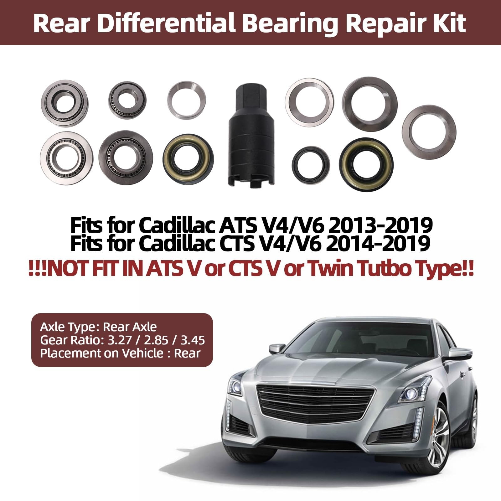 F-577158 F-574658 Lm50134R Rear Differential Bearing Repair Kit w/Removal Too…