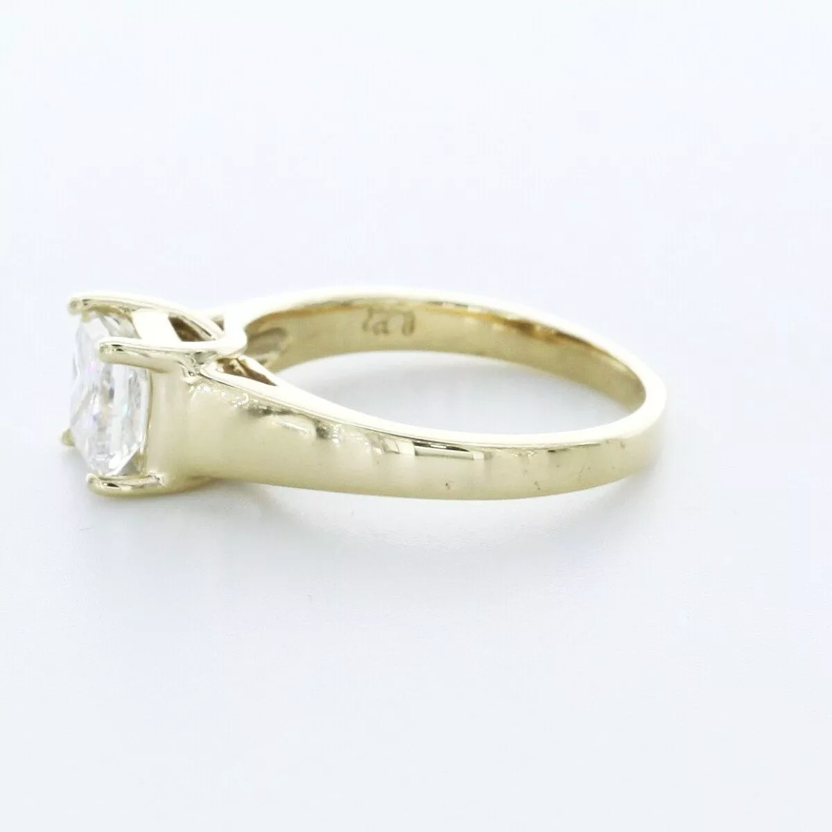 Solitaire Engagement Ring 14K Gold 1.44 Carat Princess Lab-Grown Diamond G VS2