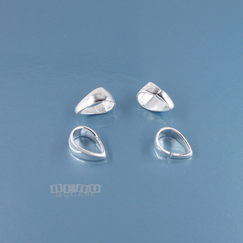 4 Solid Sterling Silver Smooth Simplicity Open Bail Connectors 7mm #33480