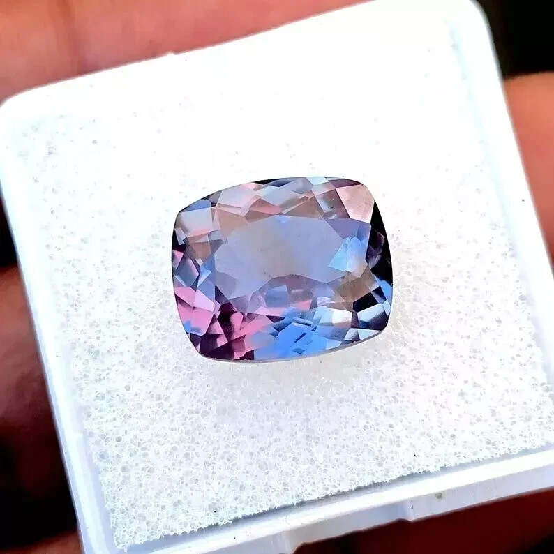 NATURAL Loose Montana Bi-Color Change Sapphire Cushion Cut GEMSTONE 10.00 Ct