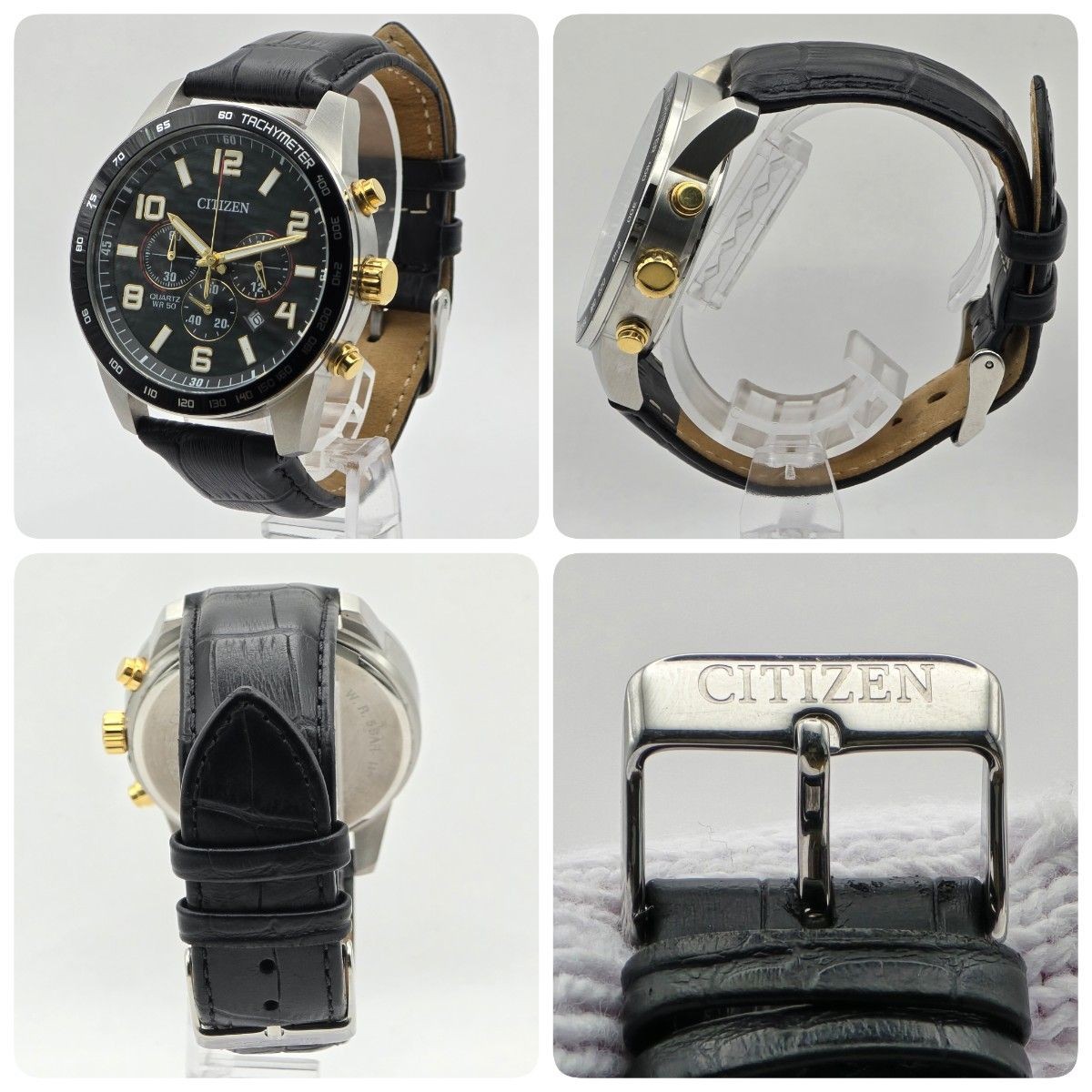 Citizen F16-3724-081-051-052 Quartz (Battery) Stainless Steel Black NOS