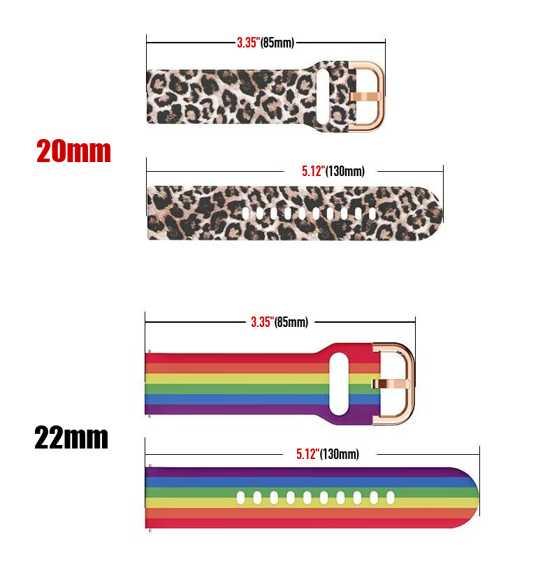 For Samsung Galaxy Watch 3 4 5 Active2 40/44/42/46mm S3 Painted Sport Band Strap