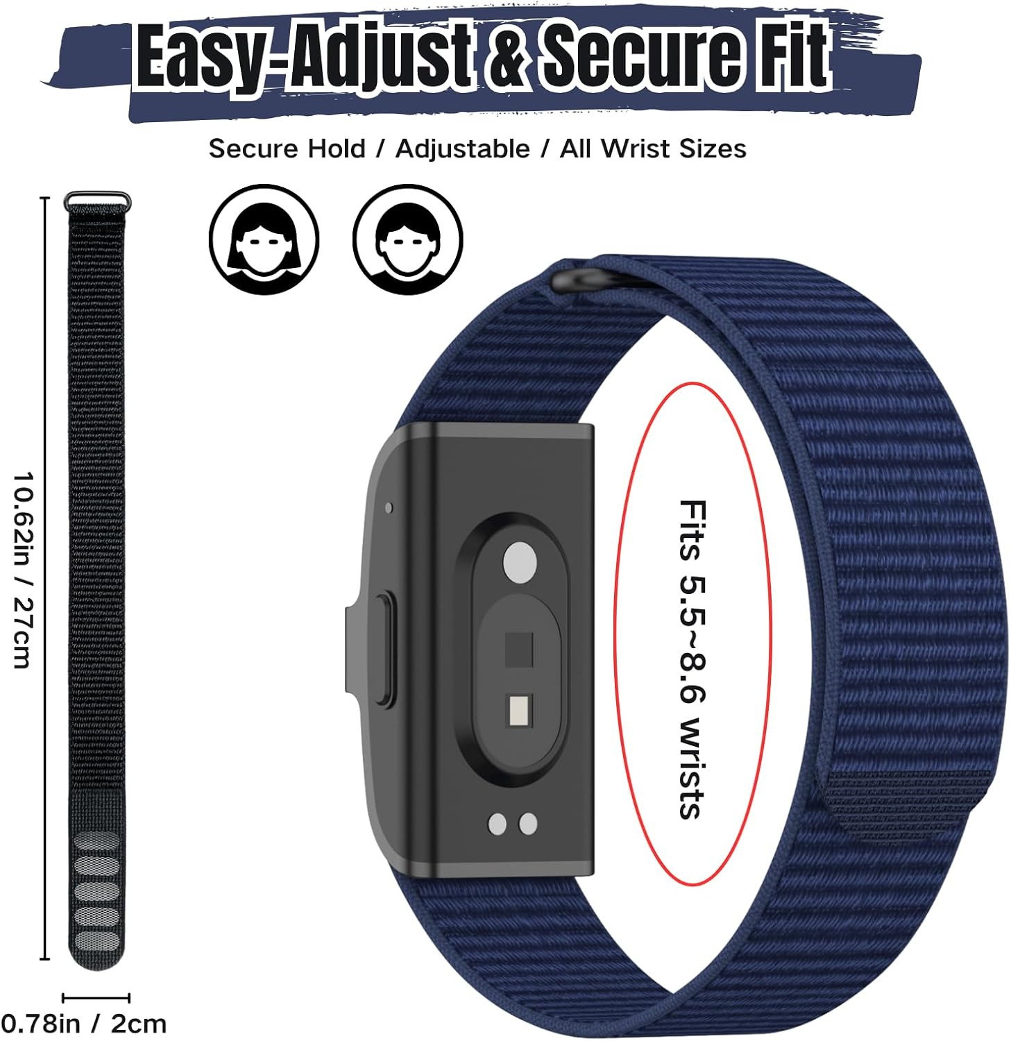 Nylon Loop Compatible with Hume Band, Nylon Replacement Strap, Soft Adjustable B