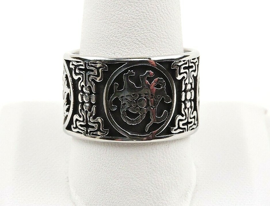 Stainless Steel Textured Wide Band Ring – Free Gift Packaging