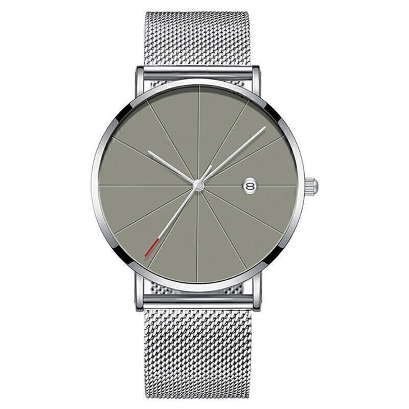 Men’s Casual Ultra Thin Quartz Analog Wrist Watch with Stainless Steel Mesh Band