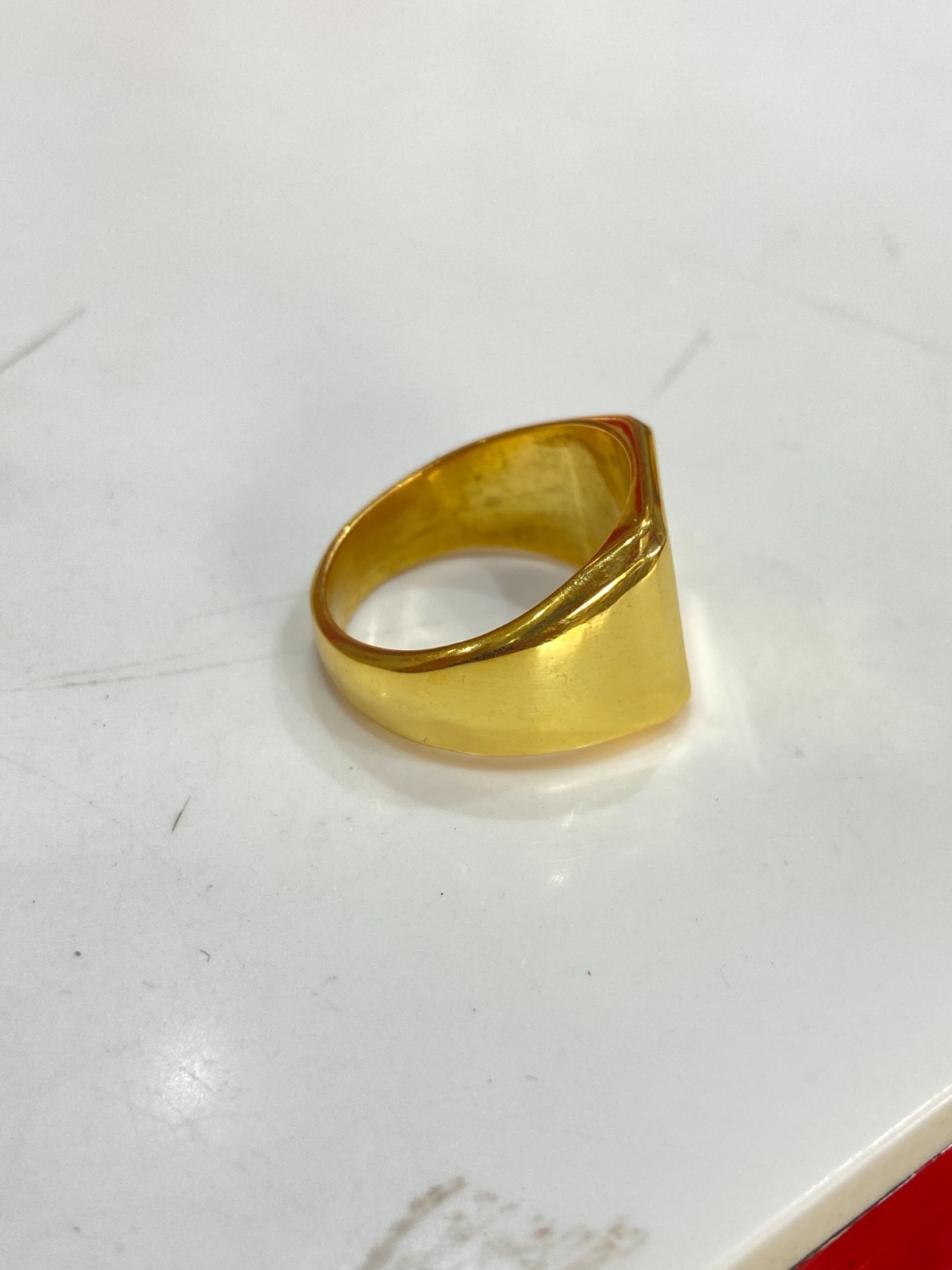 18K Gold Plated Signet Ring 925 Sterling Silver Square Face Men’s Band 4US-15US