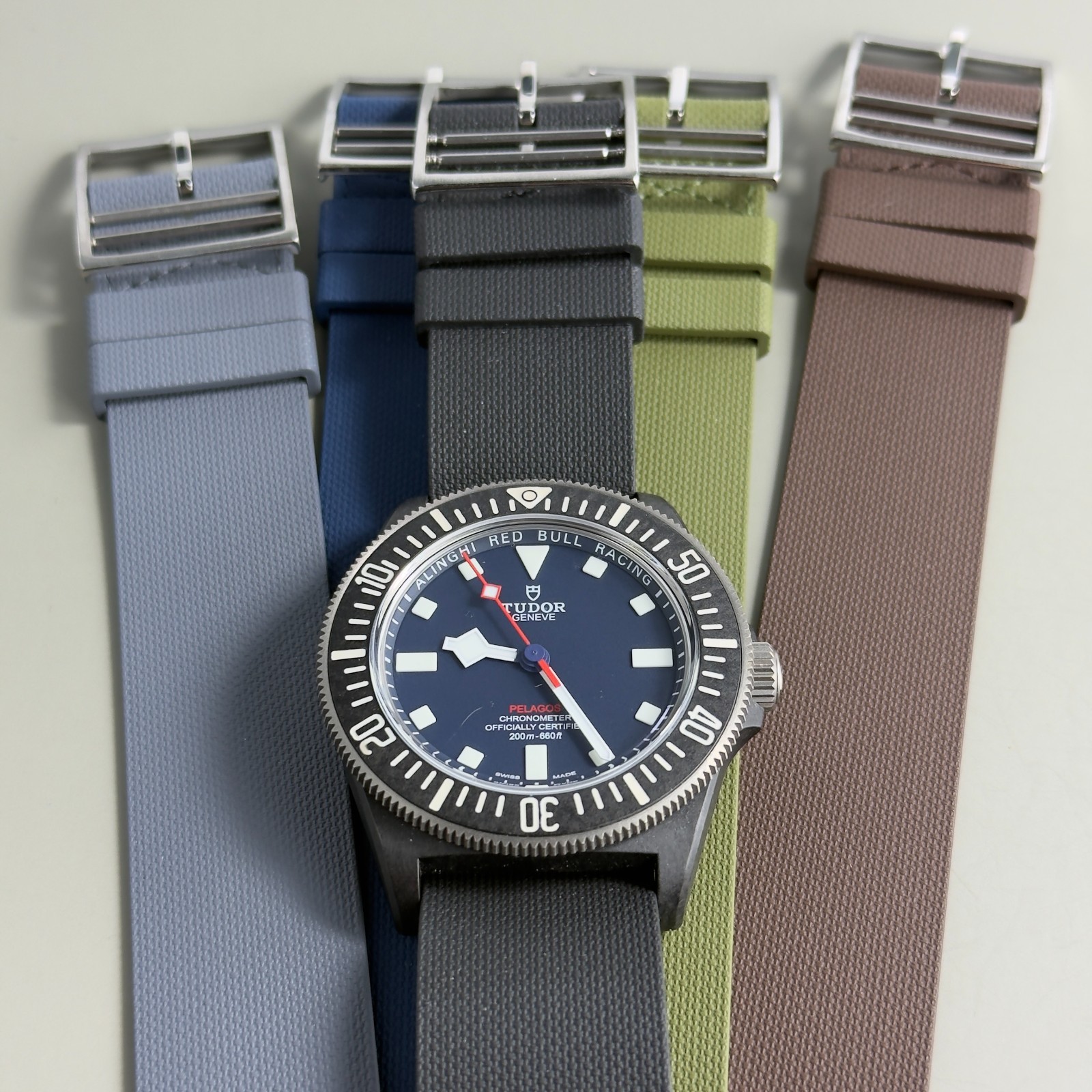 Tudor Pelagos FXD Single Pass Rubber Straps 22mm Black Blue Green Brown Grey
