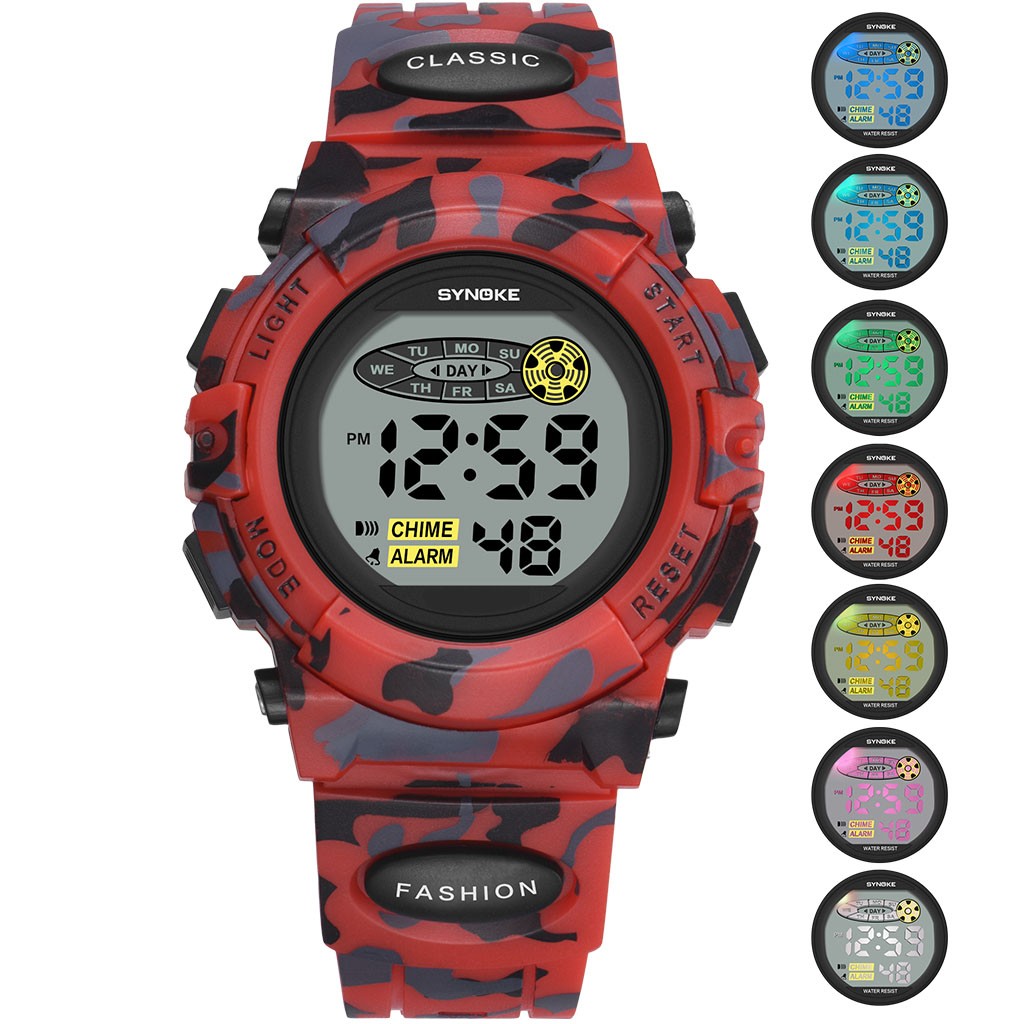Boy and Girl Electronic Sports Watches Waterproof Watches LED Screen Watch Gift