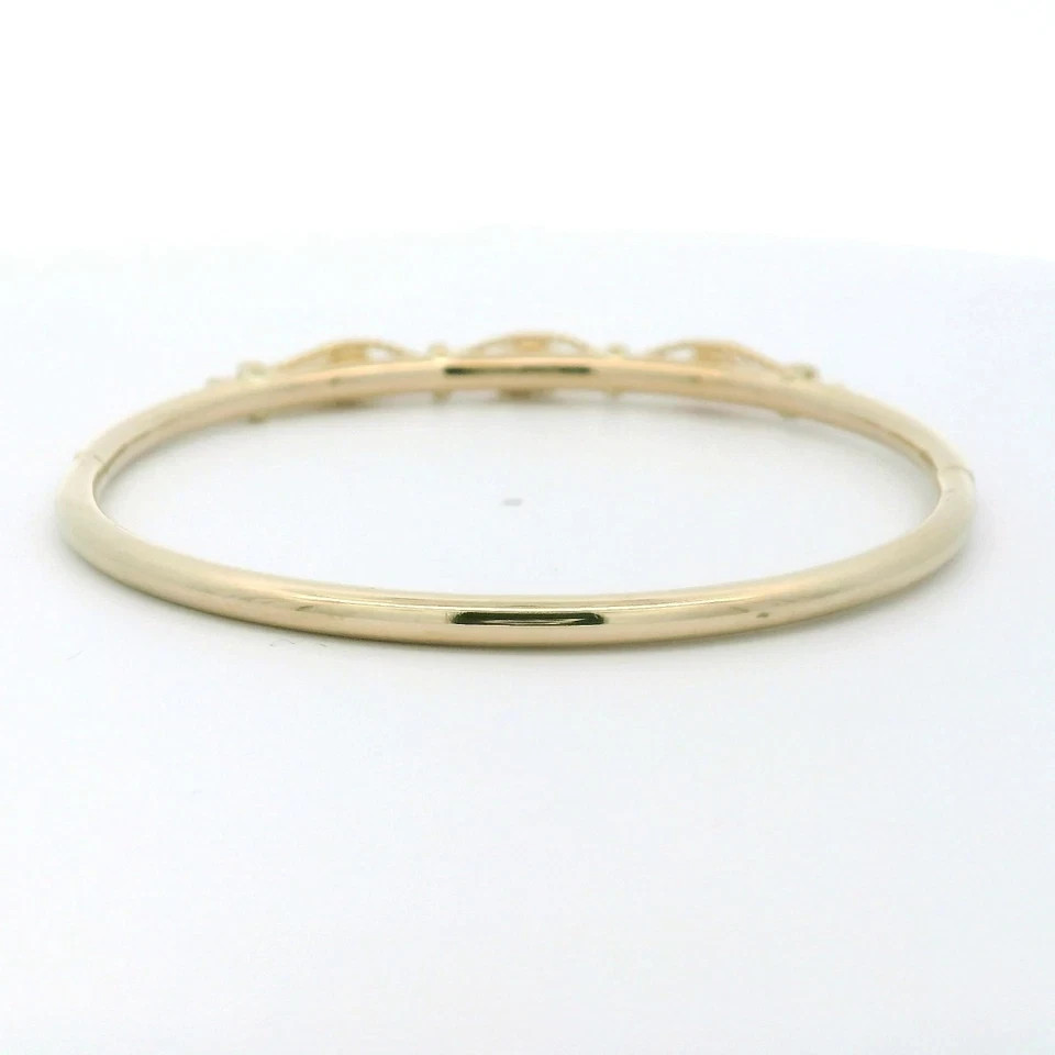 2.20CT Oval Lab Created Fire Opal Women’s Bangle Bracelet 14K Yellow Gold Finish