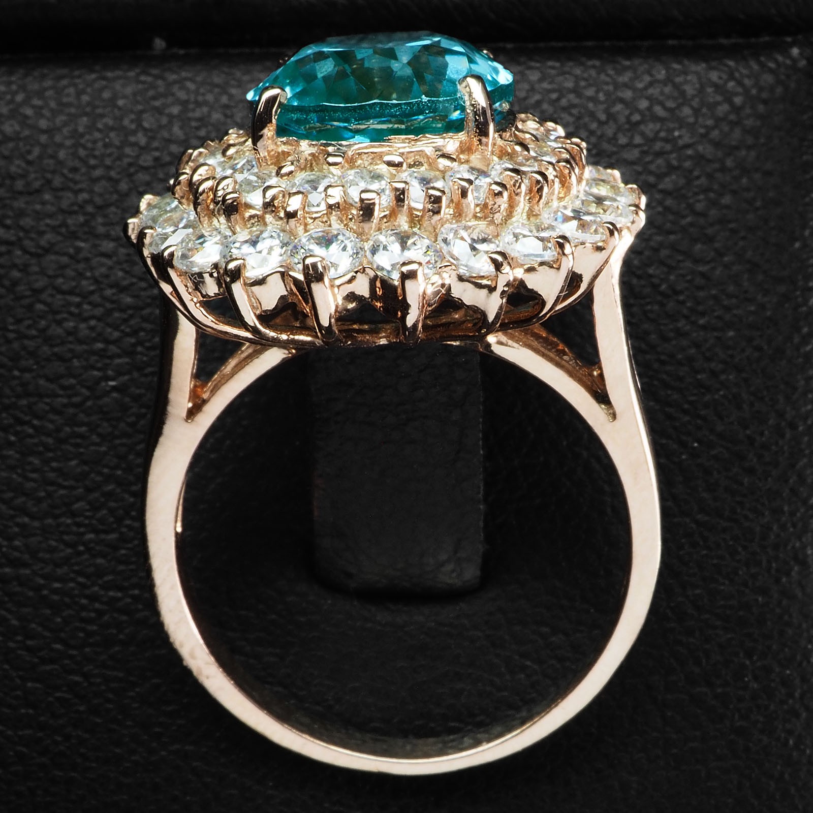 Seafoam Green Paraiba Tourmaline Oval 6.15Ct 925 Sterling Silver Rose Gold Rings