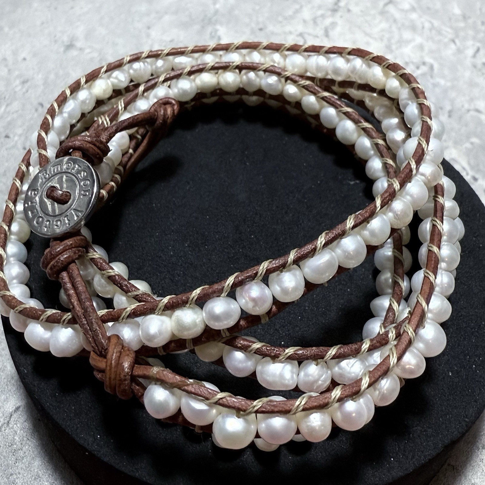 VICTORIA EMERSON Pearl Beaded Wrap Bracelet 92cm Kitsch Stack Pretty Beach