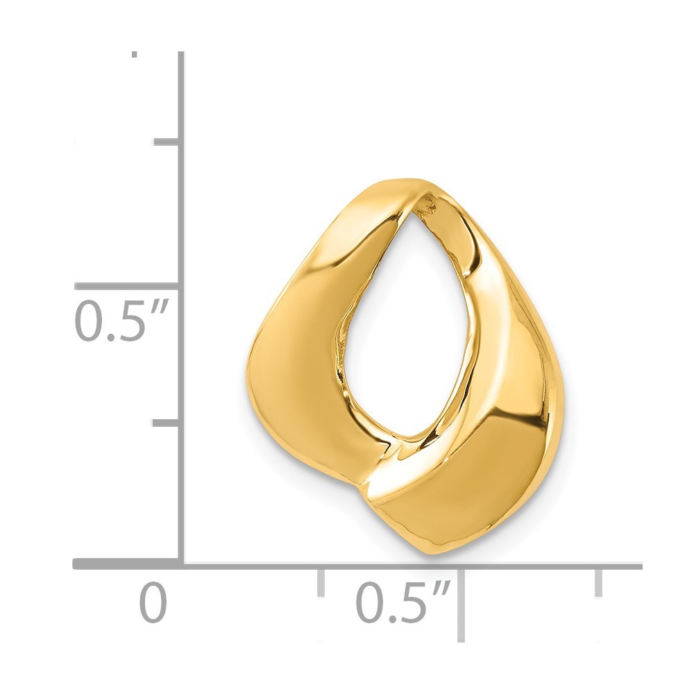 14k Yellow Gold Polished Slide Fits up to 6mm Regular/8mm Fancy or Reversible