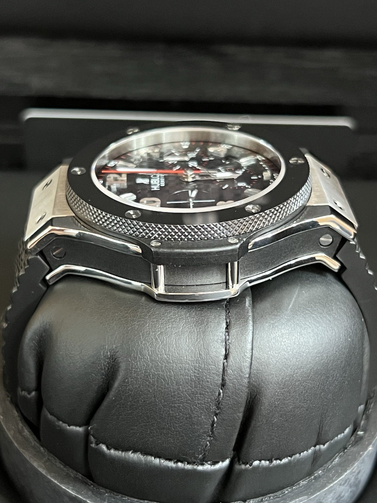 HUBLOT BIG BANG 44MM CARBON FIBER DIAL CERAMIC BEZEL 301.SB.131.RX RUBBER STRAP