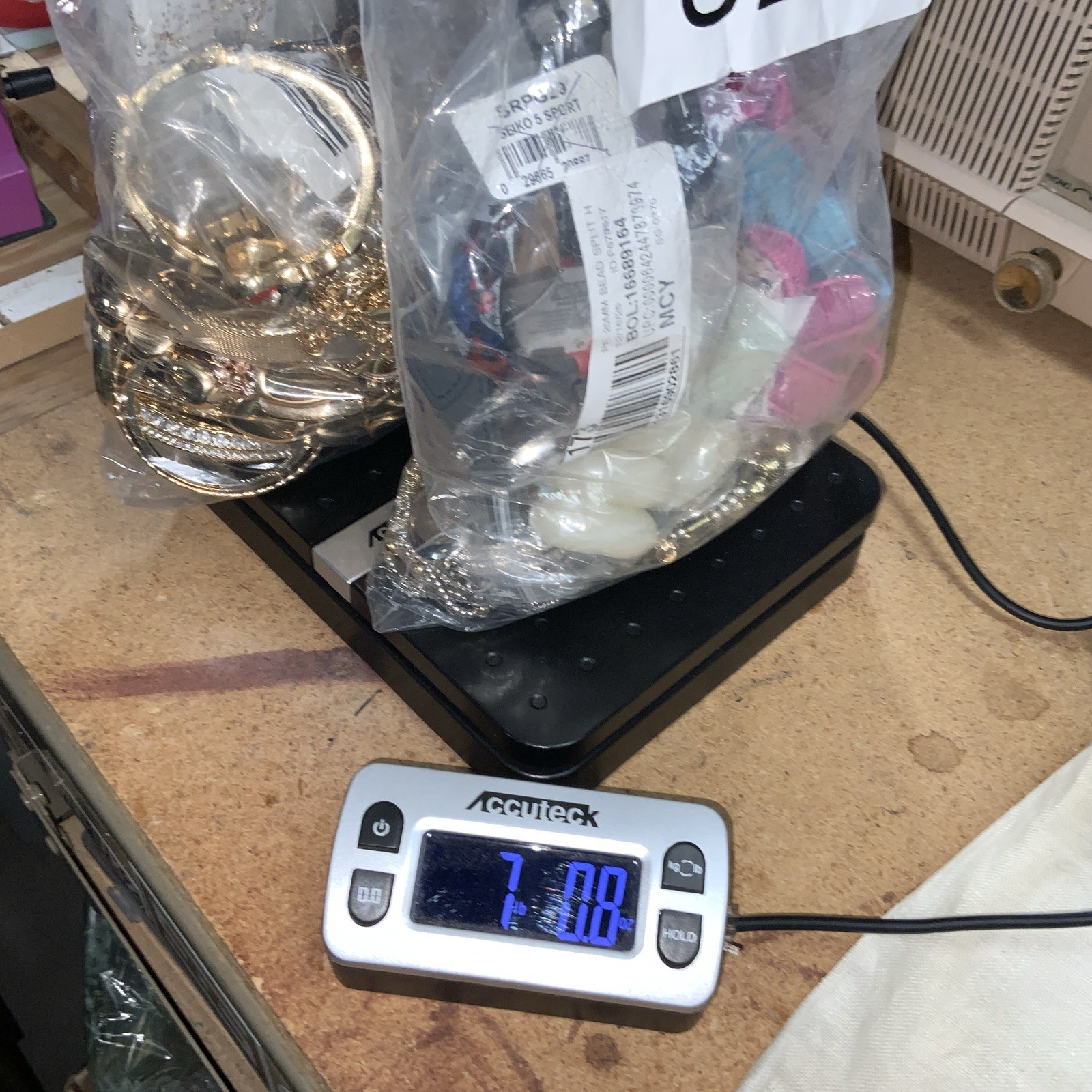 Jewelry Craft Repair Lot Junk Mixed Scrap Chains Beads Metal Plastic 7lb. 8oz.