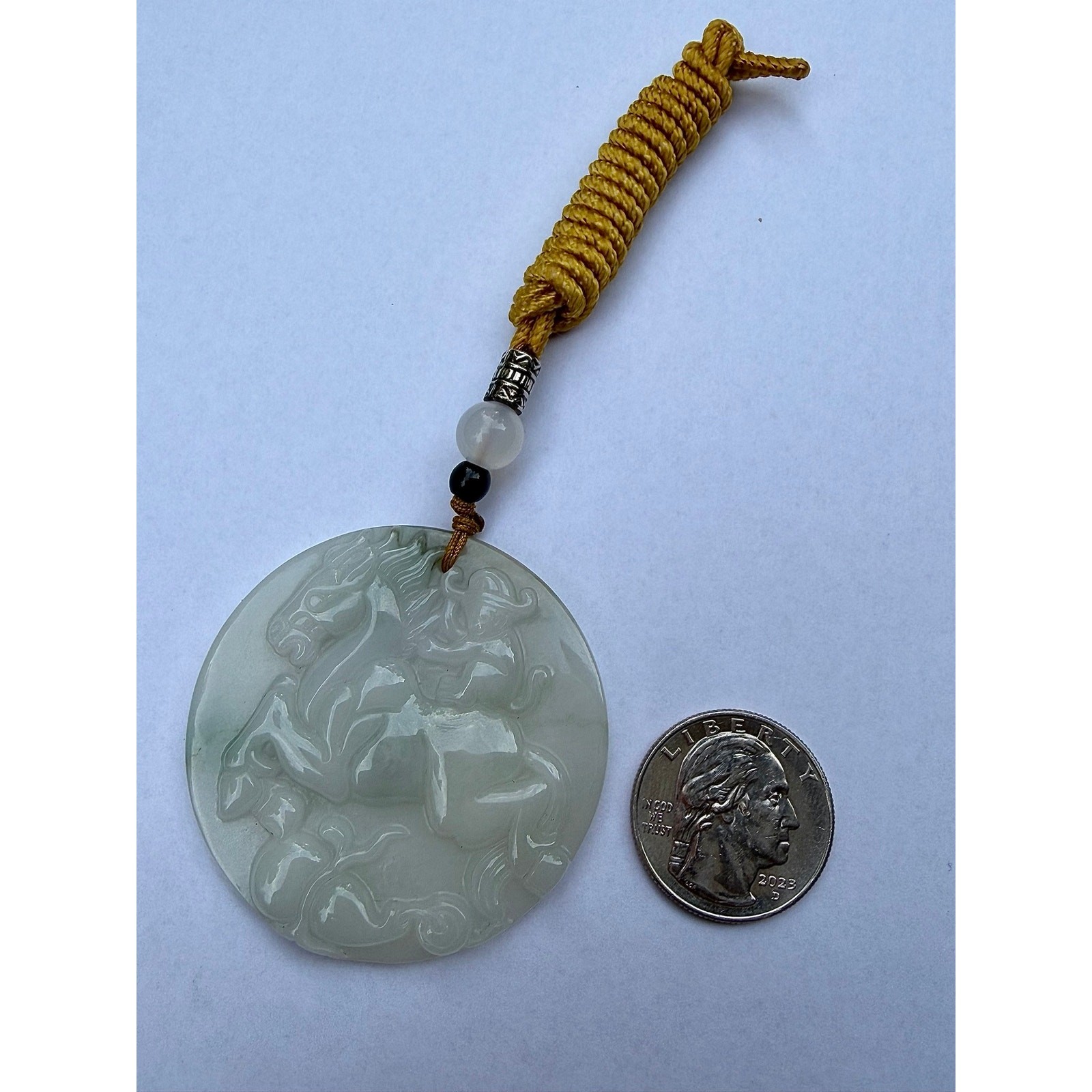 Certified Grade A Burmese Jadeite Horse Monkey Pendant Natural Jade Necklace
