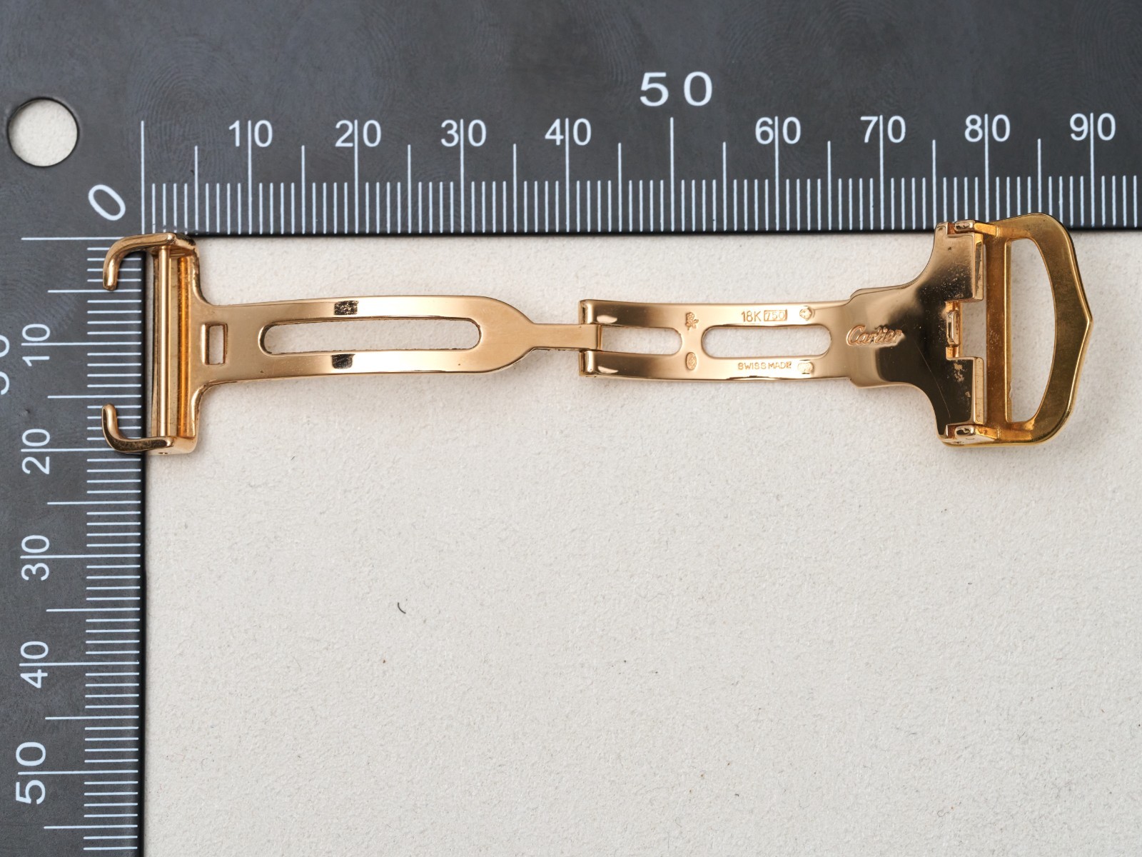 Cartier 18K Yellow Gold 18mm Deployment Buckle Clasp Fold Over Genuine 15.3grams