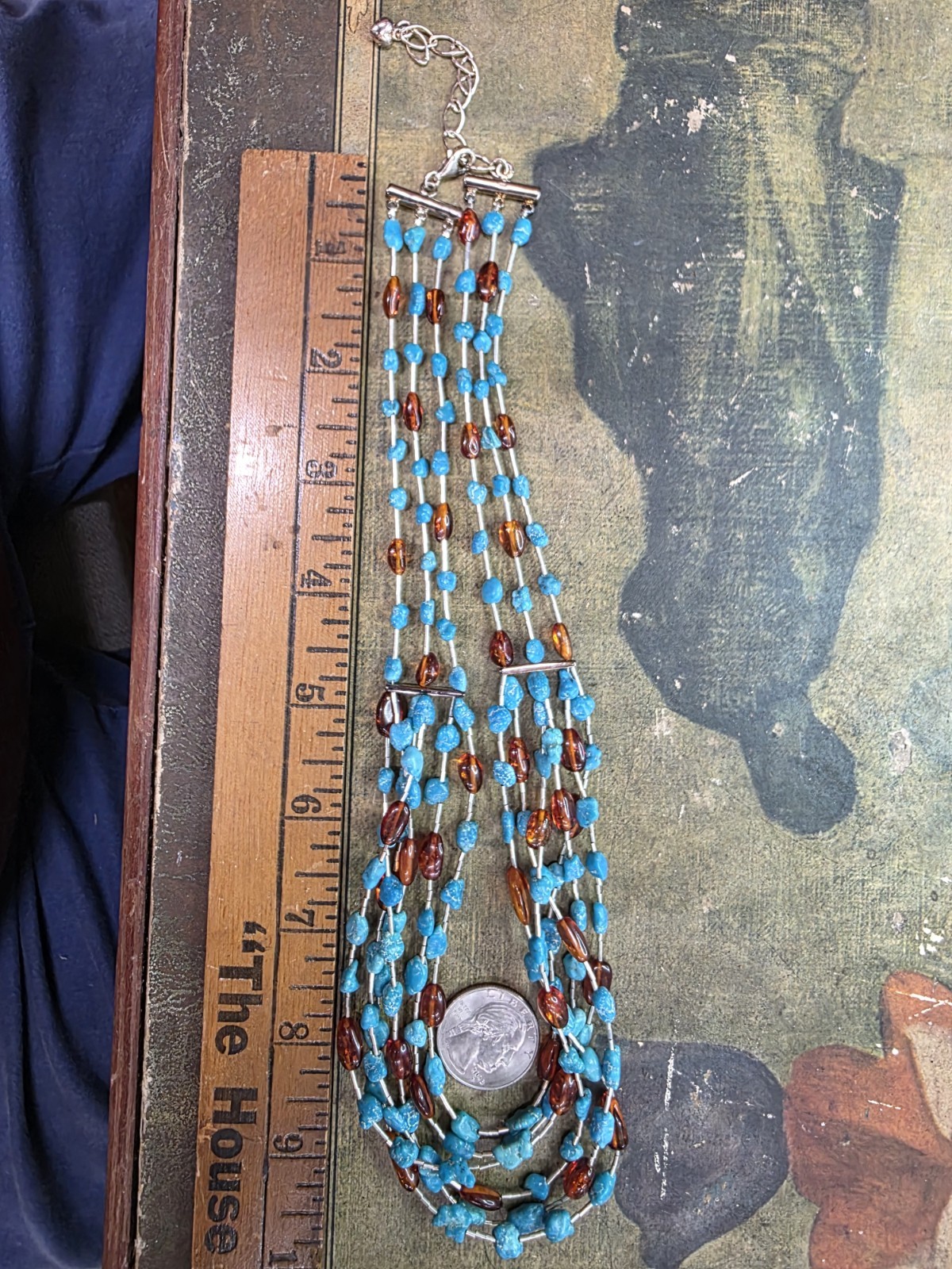 Jay King DTR Sterling Silver, Amber & Turquoise Multistrand Waterfall Necklace78