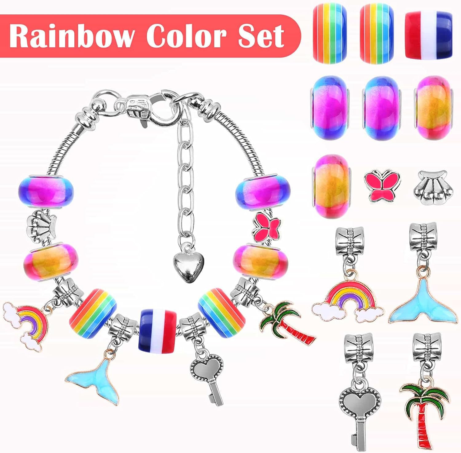 85 Pcs Charm Bracelet Making Kit, DIY Charm Bracelets Beads for Adults and Begin