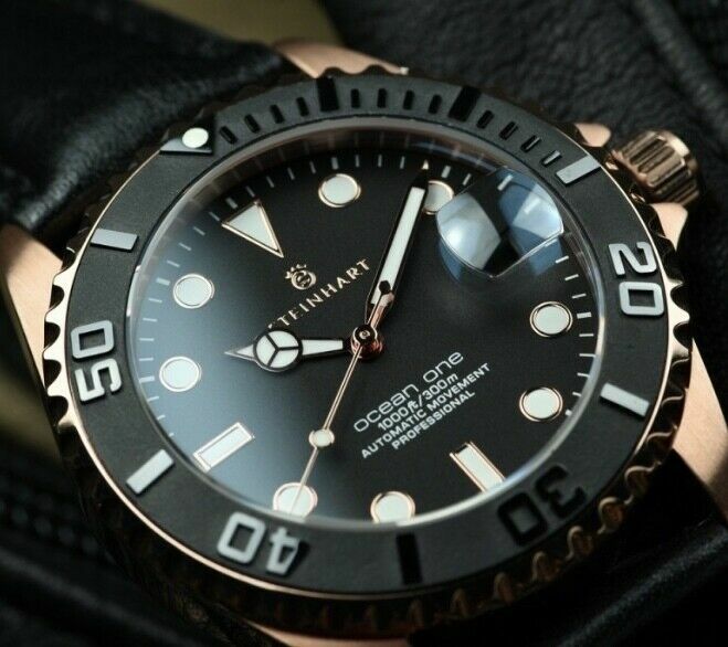 Steinhart Ocean One PINK GOLD Ceramic Bezel Automatic Swiss Dive Watch 103-0746