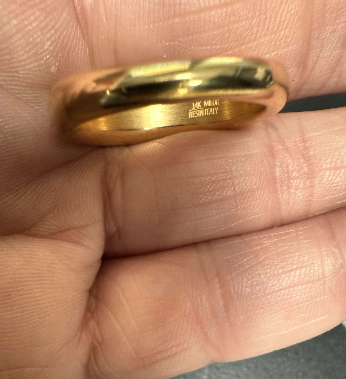 4.8g* 14K GOLD MILOR ITALY Resin Core Moving Ball Tapered Band Cocktail Ring *9