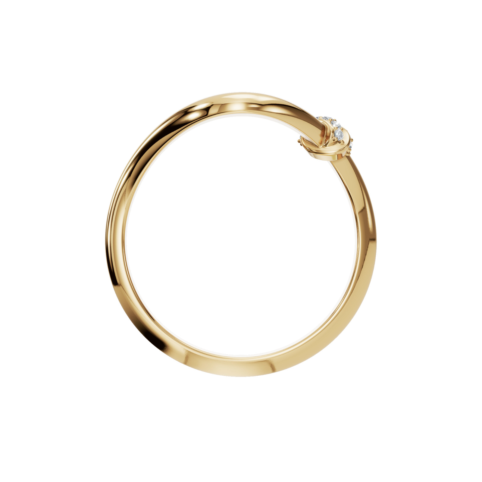 V Shape Lab Diamond Ring 14K Rose Gold D-F- VVS Chevron Stackable Wedding Band