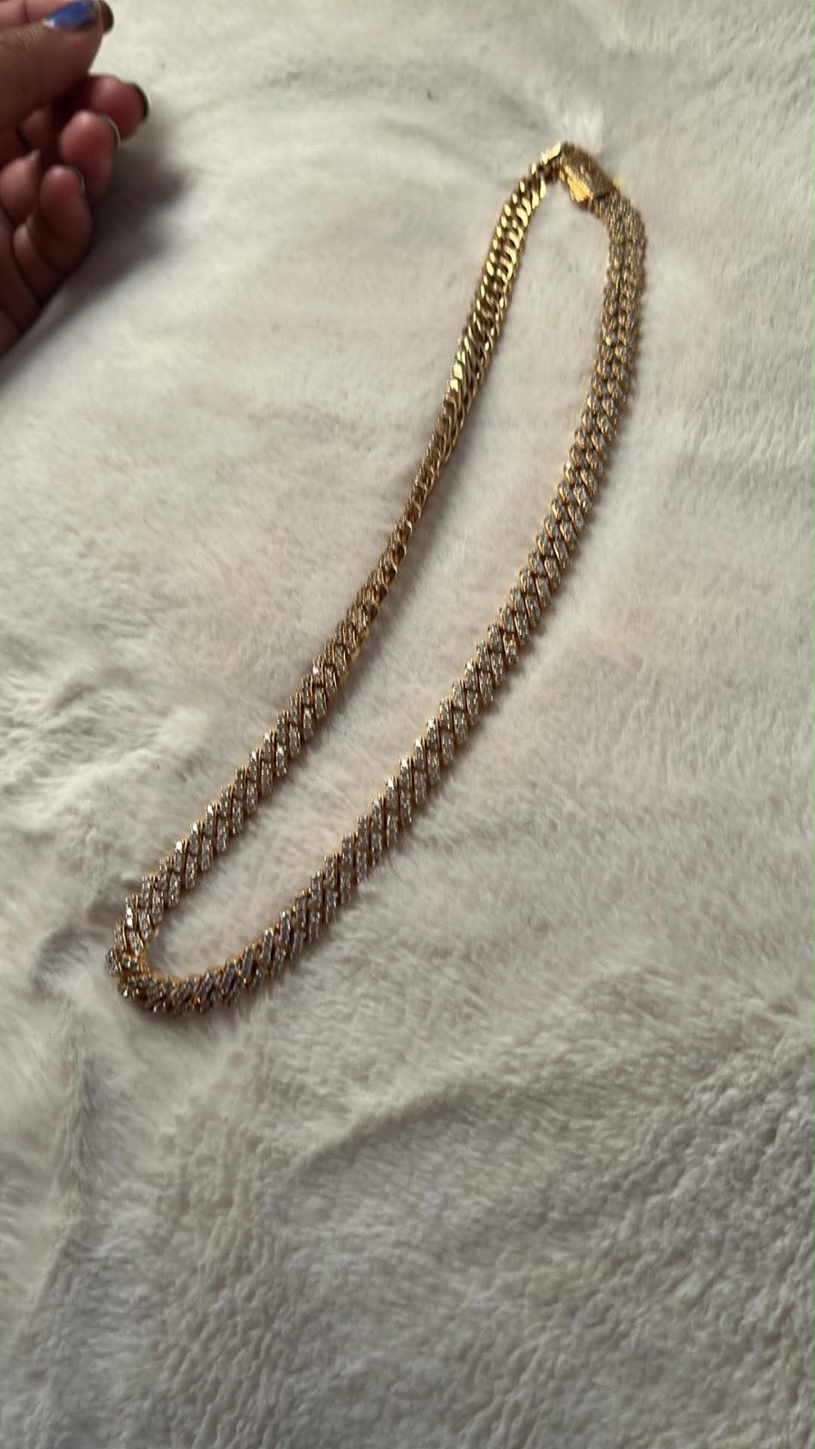 The gold gods straight edge diamond and gold Cuban chain necklace