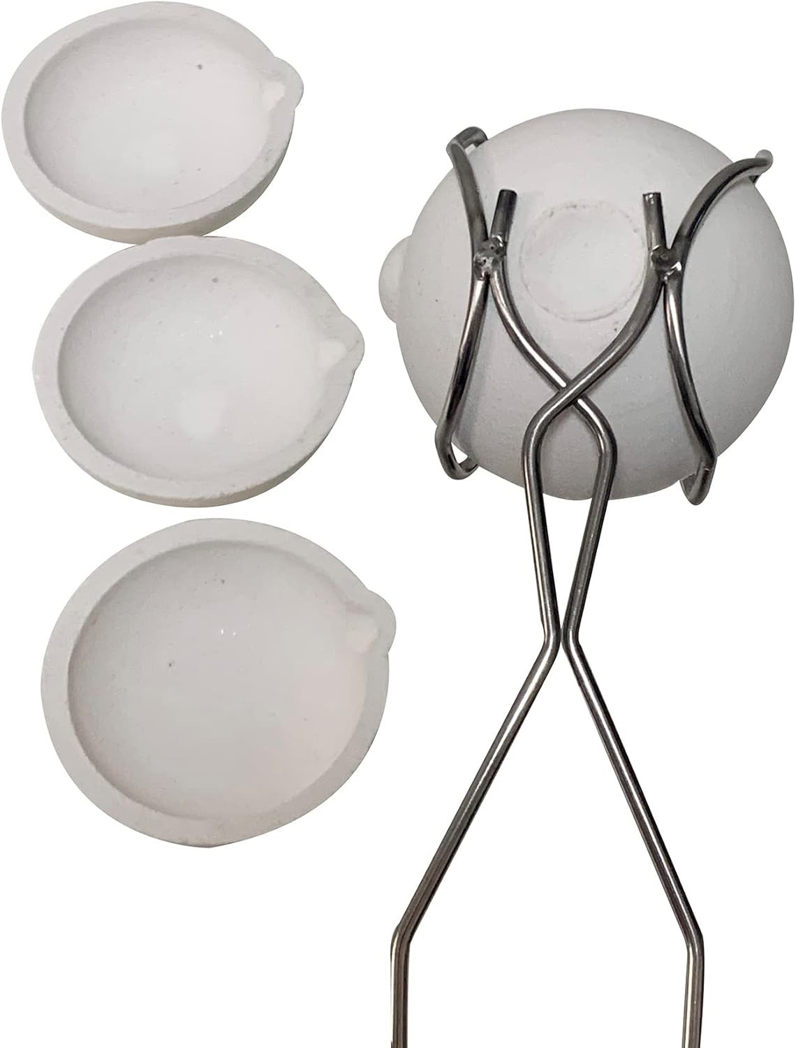 Ceramic Quartz Crucible 5 Pack 2.75 Inch Melting Dish Gold Silver Casting Refini